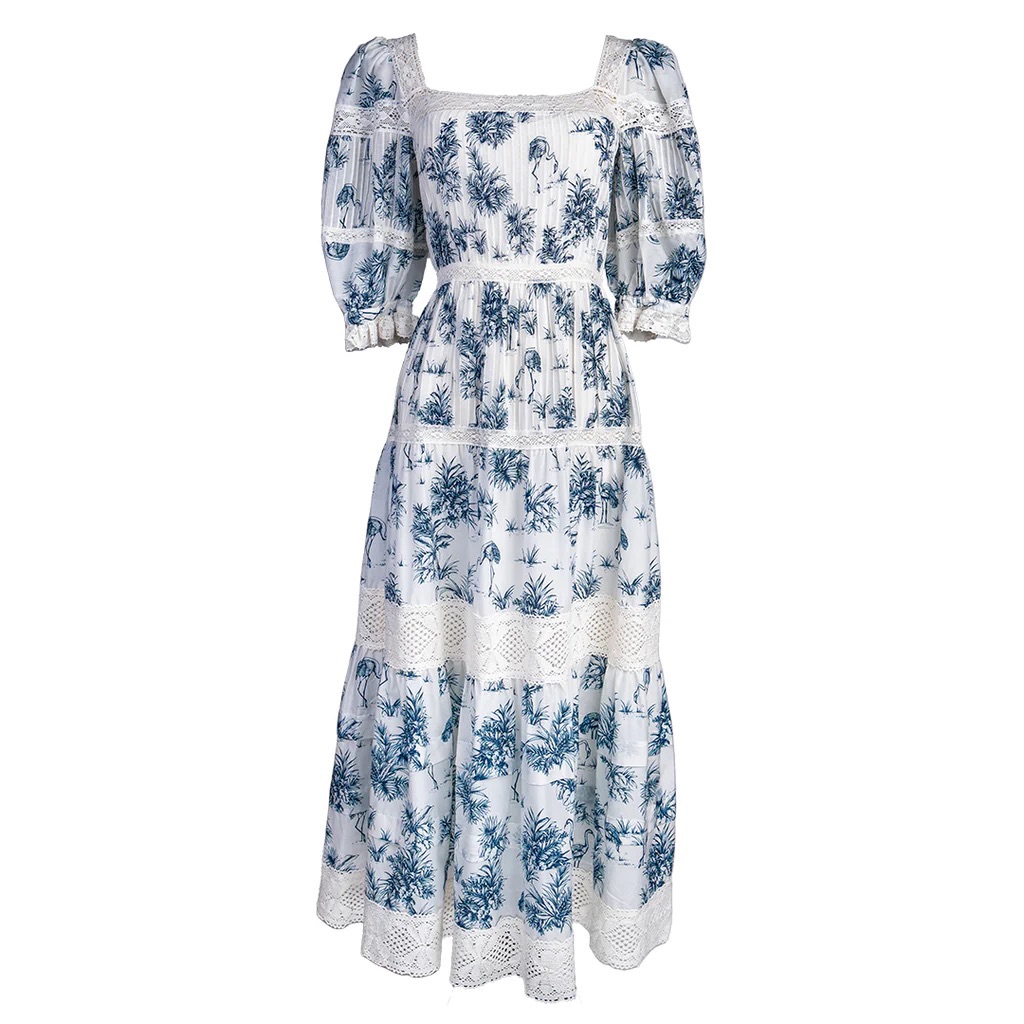 Hunter Bell Evelyn Dress In Flamingo Print